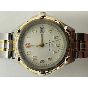 Wenger Swiss Women’s Quartz Watch Two-Tone Steel Gold 30mm Date New Battery